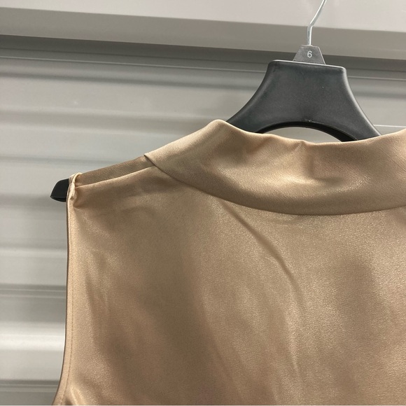 Tahari ASL Gold Tie-Front Sleeveless Blouse - Picture 10 of 11